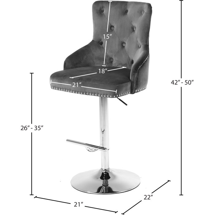 Mercer41 Bocana Swivel Adjustable Height Bar Stool & Reviews Wayfair